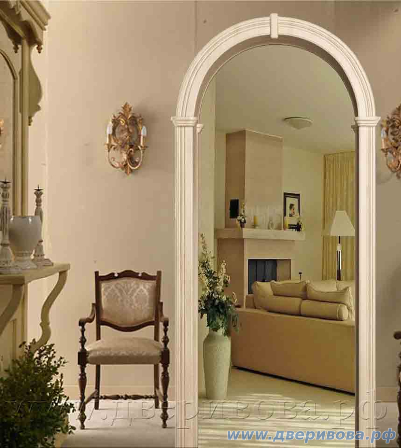 Арка ПВХ Валенсия (глубина 190 мм), Беленый дуб